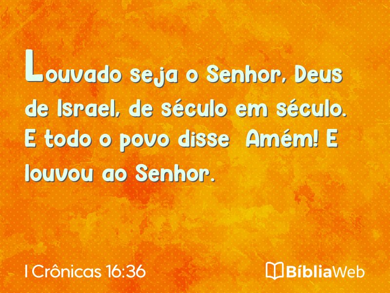 I Crônicas 16:36 em imagem para compartilhar