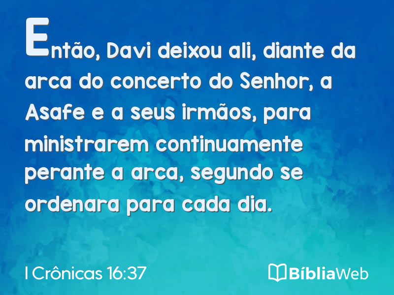 I Crônicas 16:37 em imagem para compartilhar