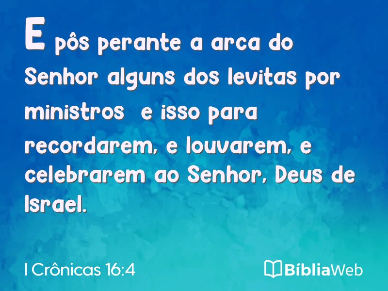 I Crônicas 16:4 em imagem para compartilhar