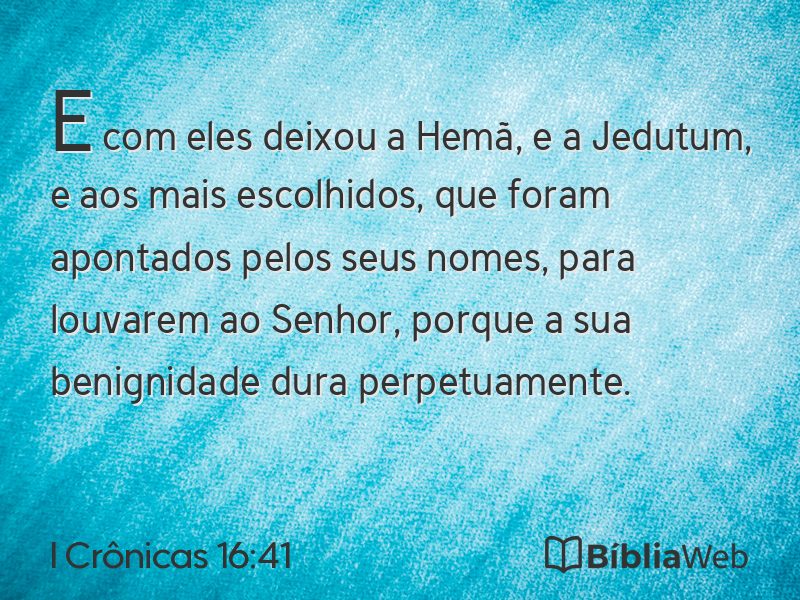 I Crônicas 16:41 em imagem para compartilhar