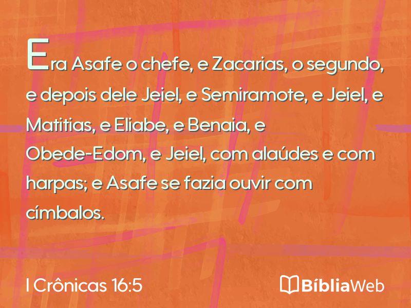 I Crônicas 16:5 em imagem para compartilhar