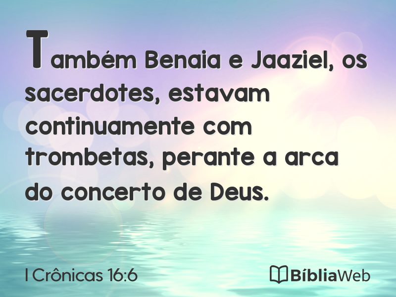 I Crônicas 16:6 em imagem para compartilhar