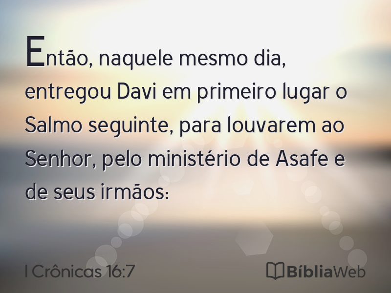 I Crônicas 16:7 em imagem para compartilhar