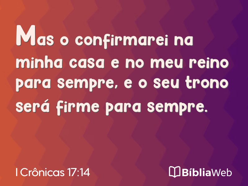 I Crônicas 17:14 em imagem para compartilhar