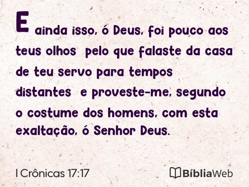 I Crônicas 17:17 em imagem para compartilhar