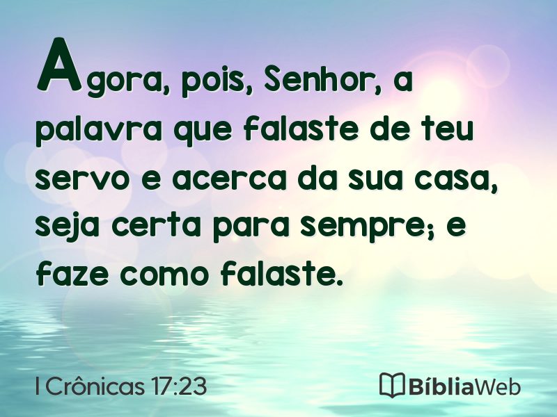 I Crônicas 17:23 em imagem para compartilhar