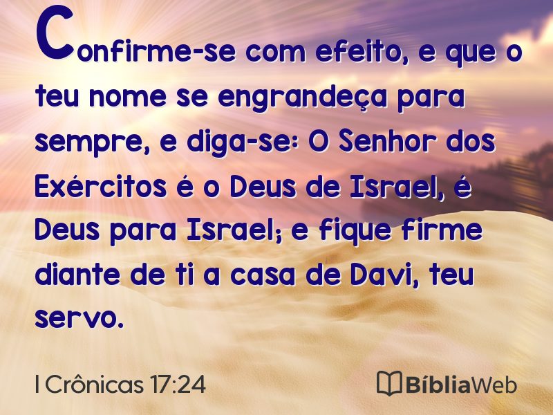 I Crônicas 17:24 em imagem para compartilhar
