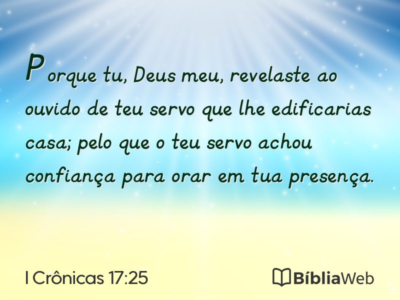 I Crônicas 17:25 em imagem para compartilhar
