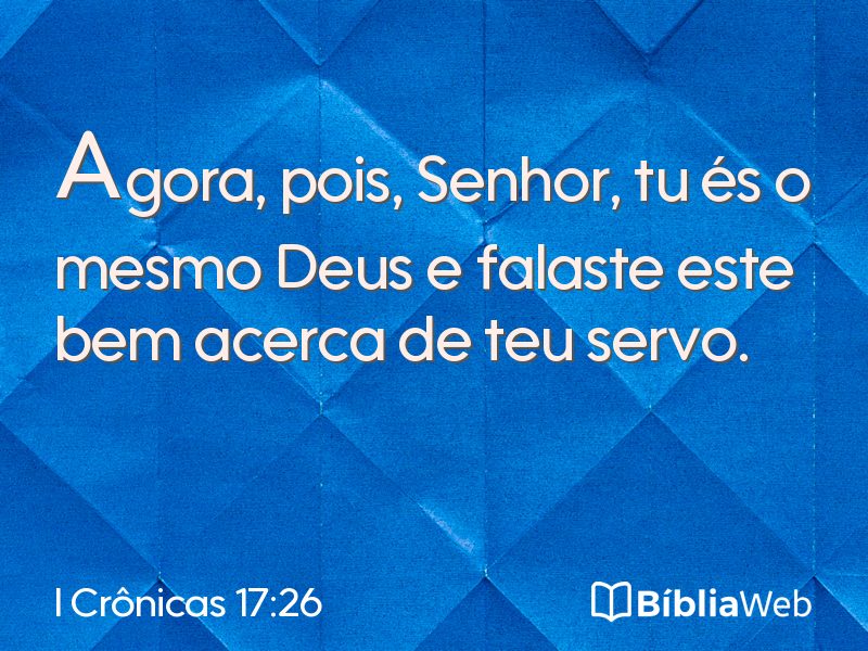 I Crônicas 17:26 em imagem para compartilhar