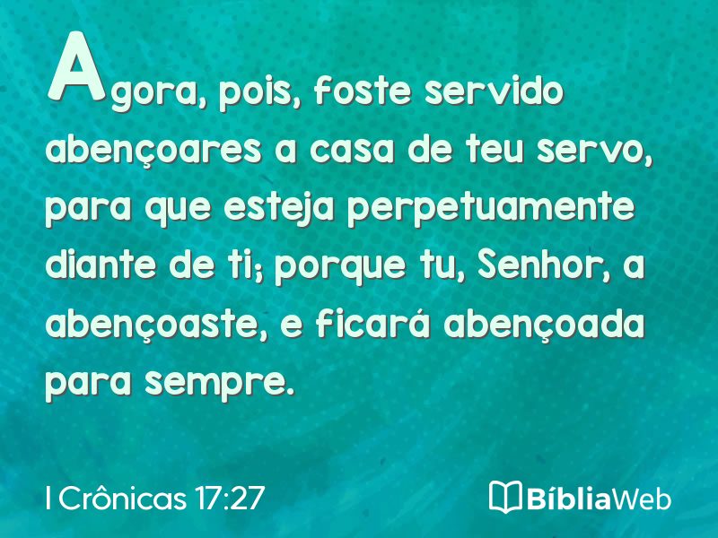 I Crônicas 17:27 em imagem para compartilhar