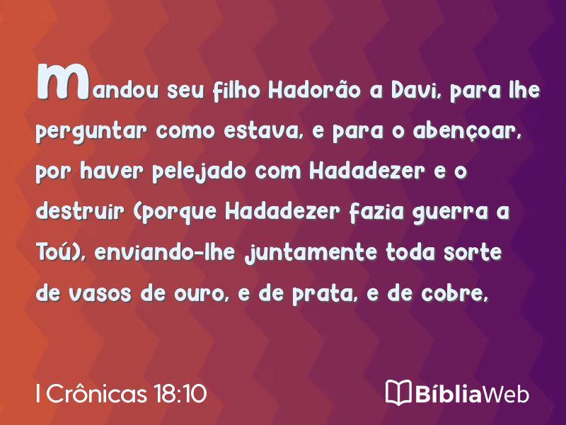 I Crônicas 18:10 em imagem para compartilhar