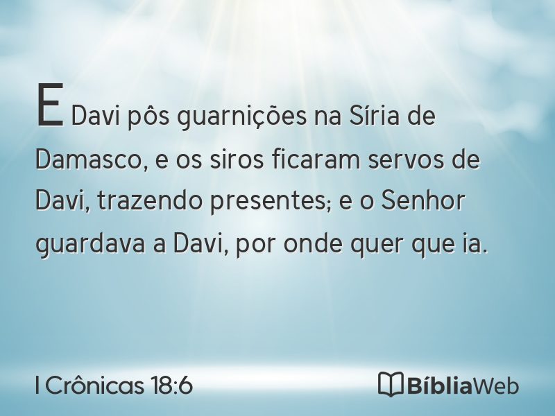 I Crônicas 18:6 em imagem para compartilhar