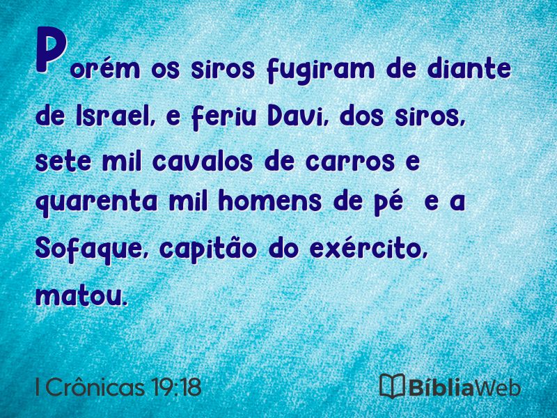 I Crônicas 19:18 em imagem para compartilhar