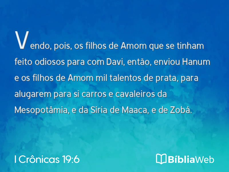 I Crônicas 19:6 em imagem para compartilhar