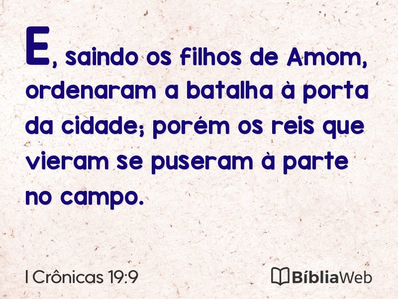 I Crônicas 19:9 em imagem para compartilhar