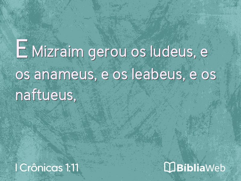 I Crônicas 1:11 em imagem para compartilhar