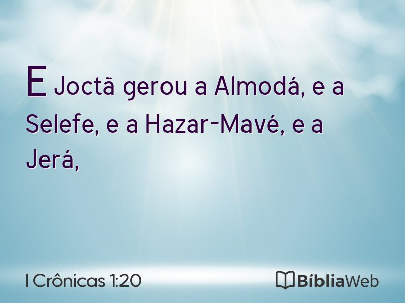 I Crônicas 1:20 em imagem para compartilhar