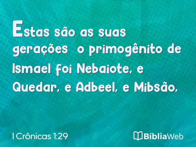 I Crônicas 1:29 em imagem para compartilhar