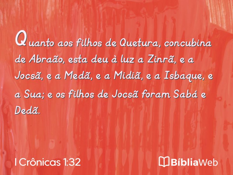 I Crônicas 1:32 em imagem para compartilhar