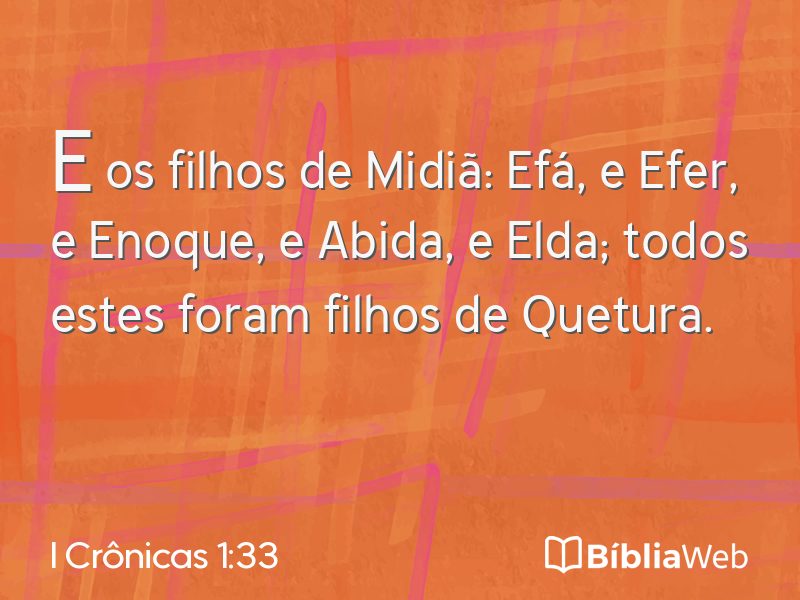 I Crônicas 1:33 em imagem para compartilhar