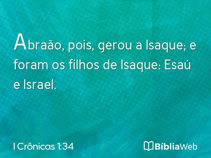 I Crônicas 1:34 em imagem para compartilhar