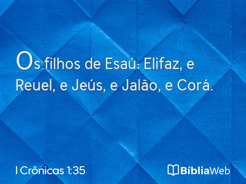 I Crônicas 1:35 em imagem para compartilhar