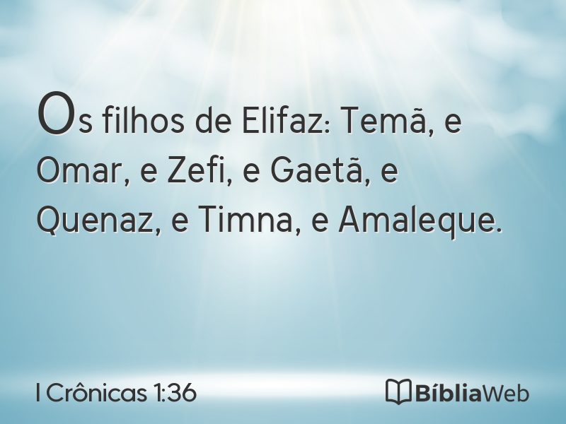 I Crônicas 1:36 em imagem para compartilhar
