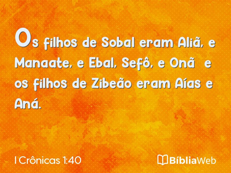 I Crônicas 1:40 em imagem para compartilhar