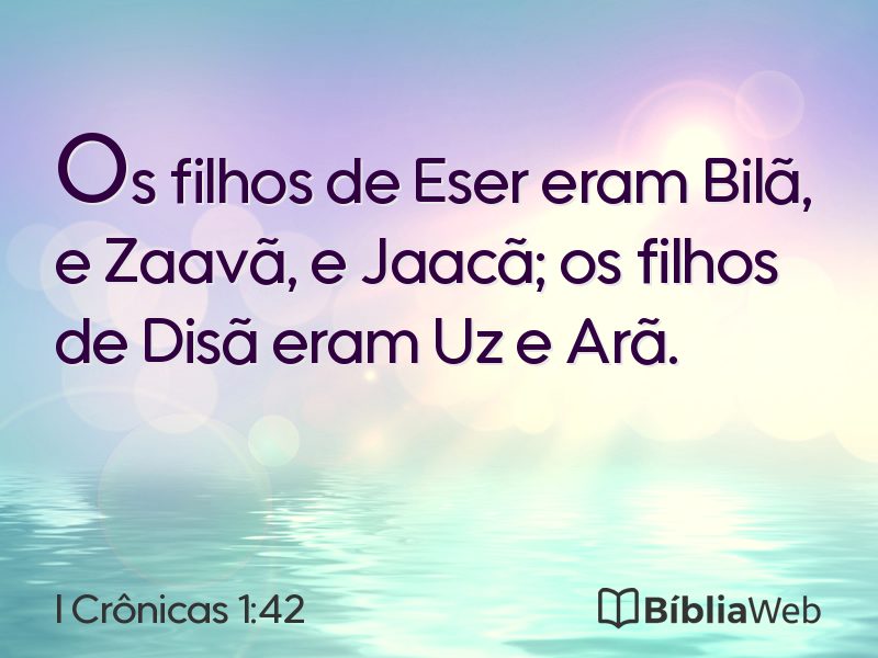 I Crônicas 1:42 em imagem para compartilhar