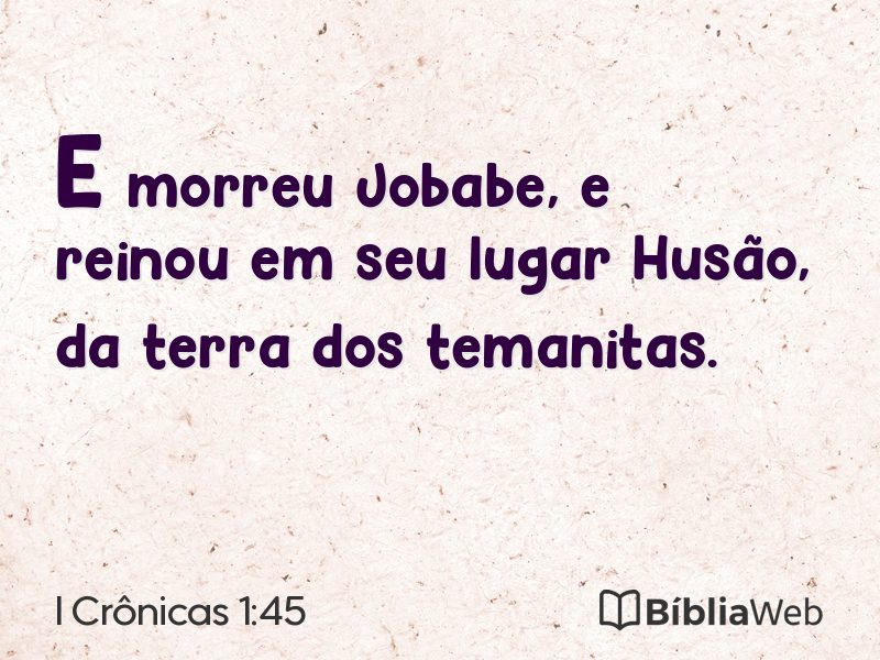 I Crônicas 1:45 em imagem para compartilhar