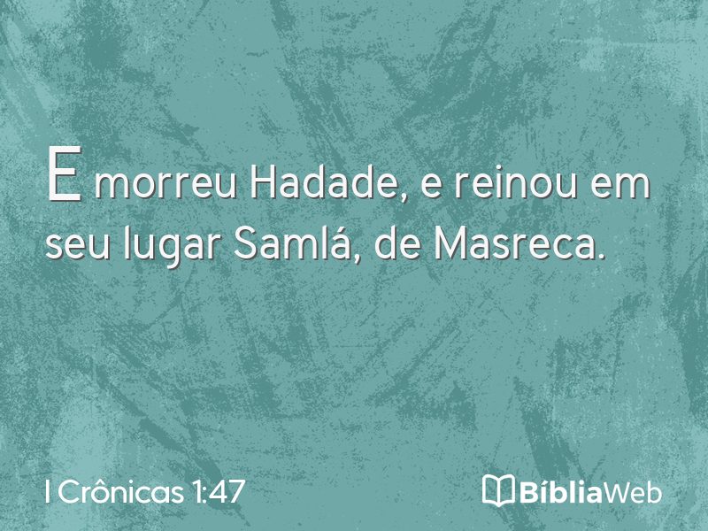 I Crônicas 1:47 em imagem para compartilhar
