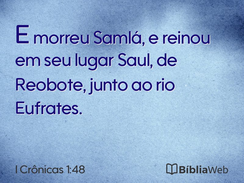 I Crônicas 1:48 em imagem para compartilhar