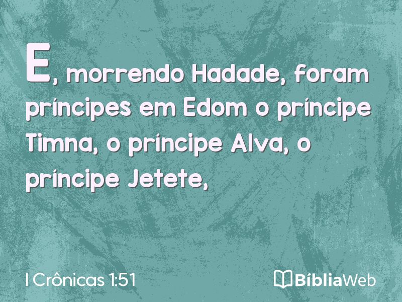 I Crônicas 1:51 em imagem para compartilhar