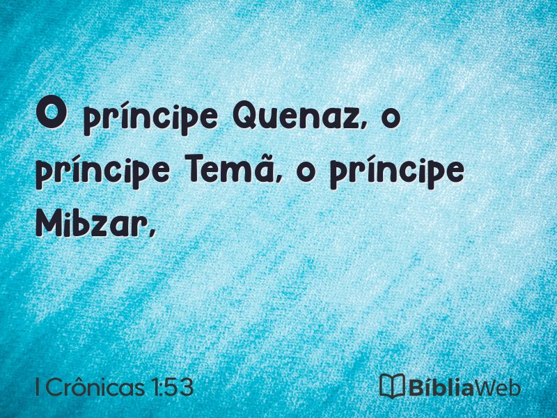I Crônicas 1:53 em imagem para compartilhar