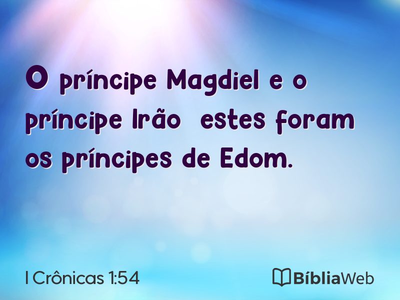I Crônicas 1:54 em imagem para compartilhar