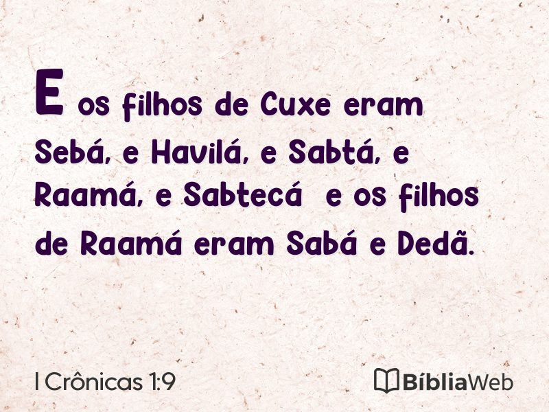 I Crônicas 1:9 em imagem para compartilhar
