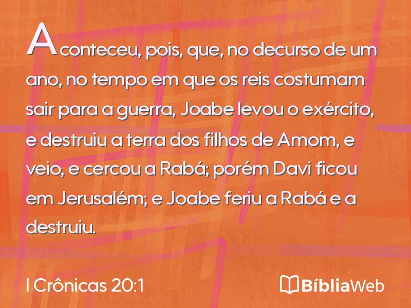 I Crônicas 20:1 em imagem para compartilhar