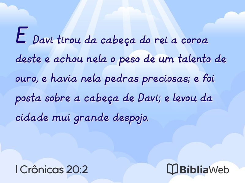 I Crônicas 20:2 em imagem para compartilhar