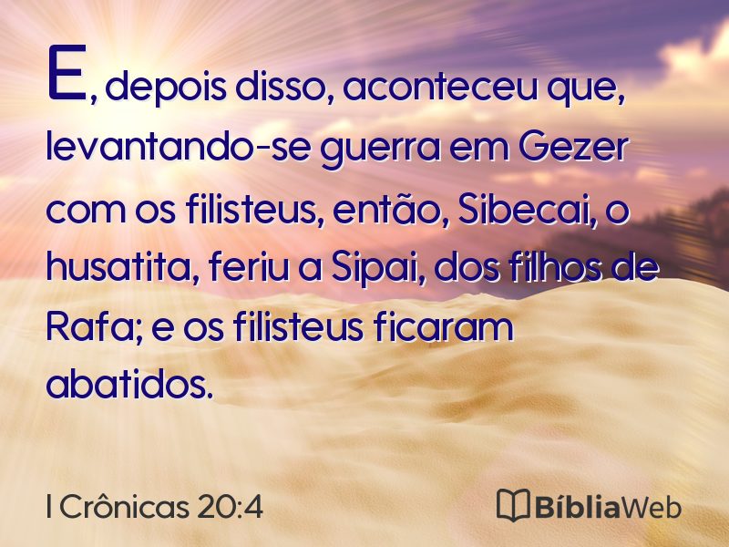 I Crônicas 20:4 em imagem para compartilhar
