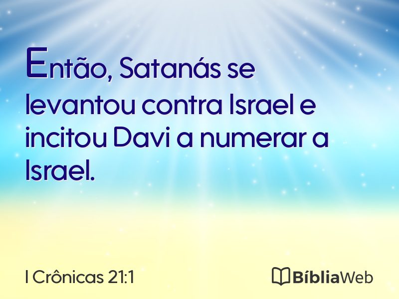 I Crônicas 21:1 em imagem para compartilhar
