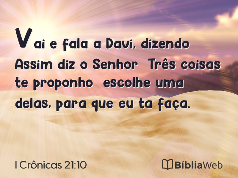 I Crônicas 21:10 em imagem para compartilhar
