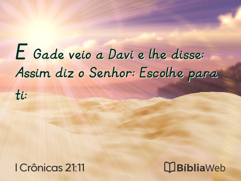 I Crônicas 21:11 em imagem para compartilhar