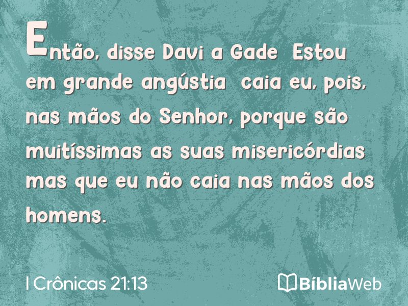 I Crônicas 21:13 em imagem para compartilhar