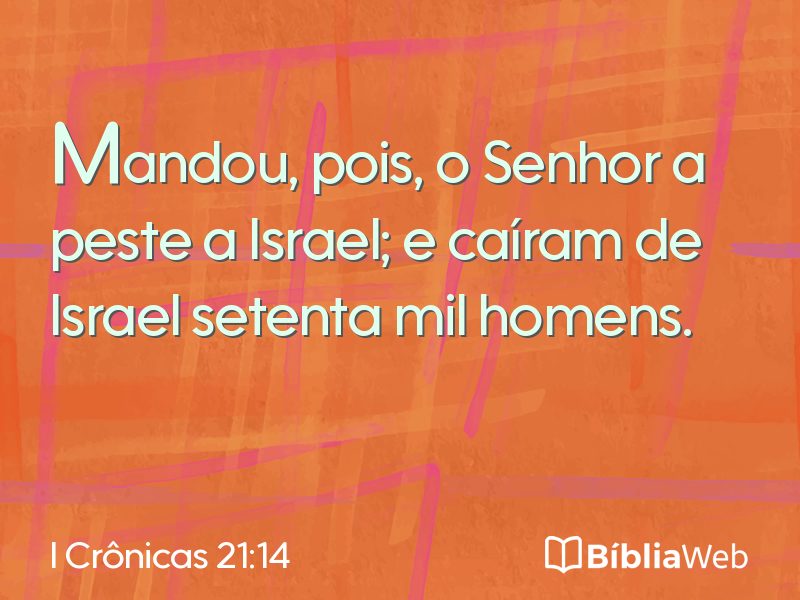 I Crônicas 21:14 em imagem para compartilhar