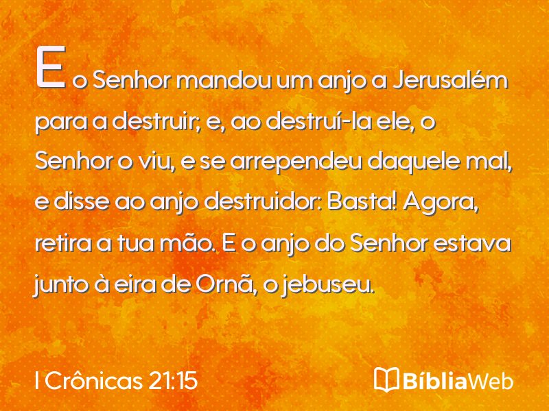 I Crônicas 21:15 em imagem para compartilhar