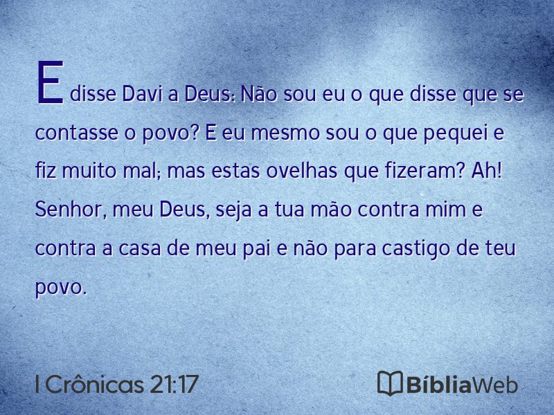 I Crônicas 21:17 em imagem para compartilhar