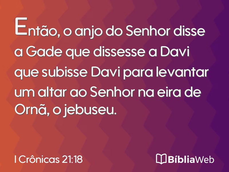 I Crônicas 21:18 em imagem para compartilhar