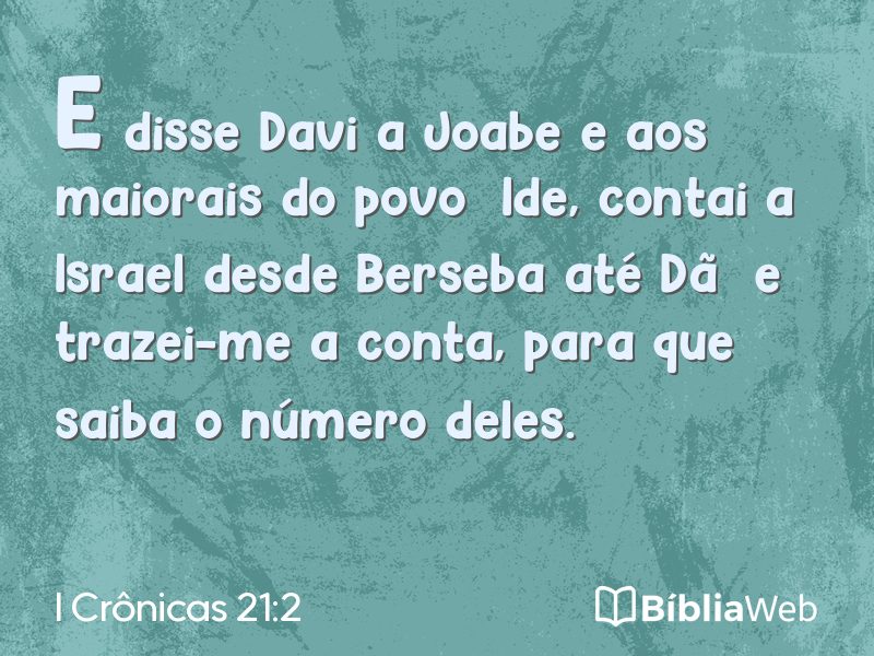 I Crônicas 21:2 em imagem para compartilhar