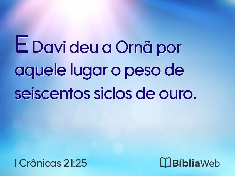 I Crônicas 21:25 em imagem para compartilhar