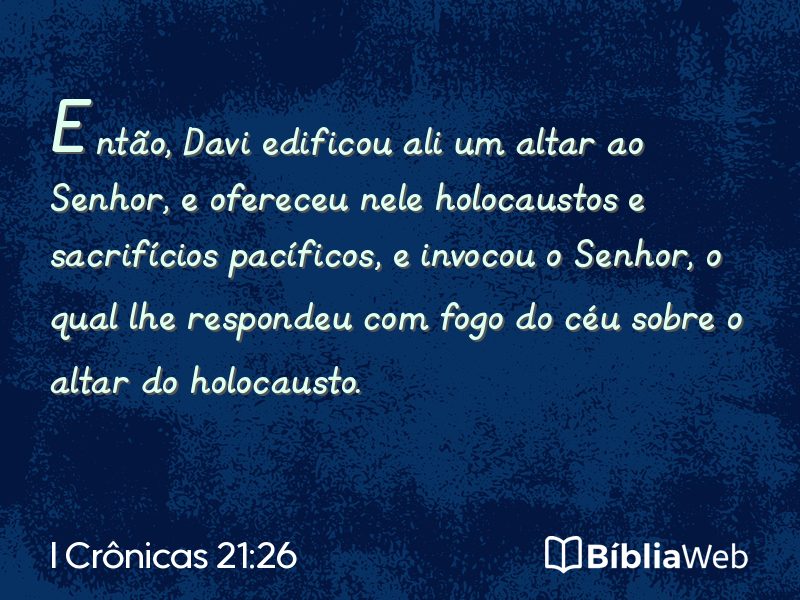 I Crônicas 21:26 em imagem para compartilhar